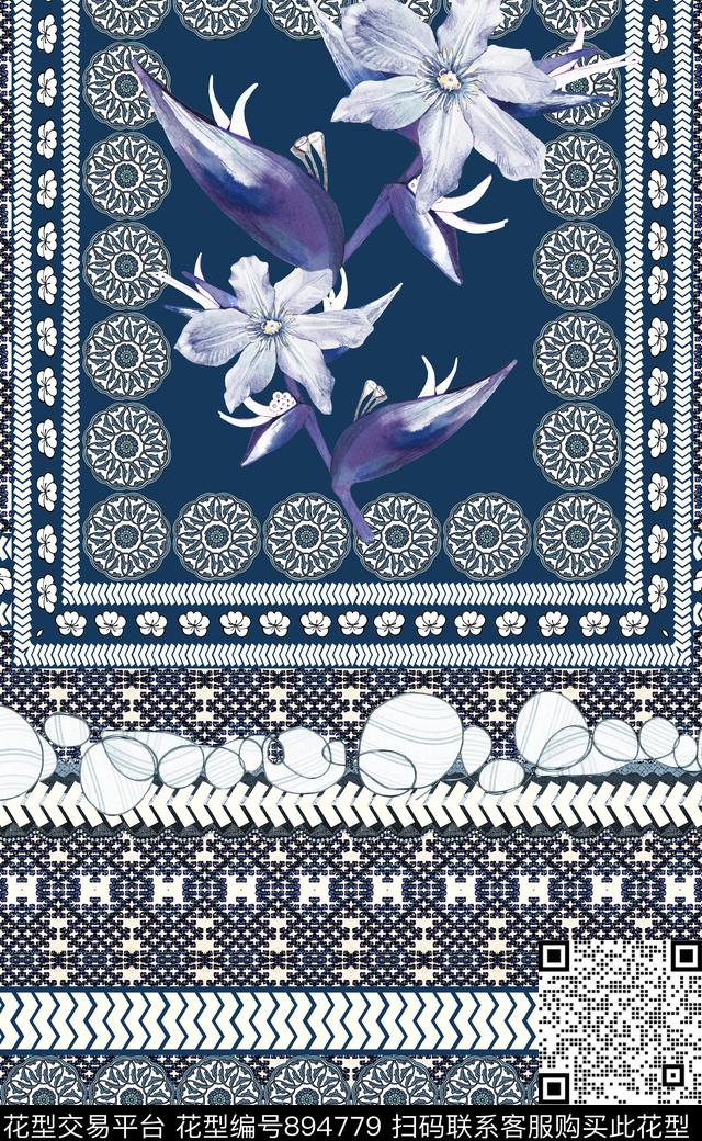 波西米亚民族风中国风数码印花华亿平台下载（图片编号: 894779） - 瓦栏（Walan）