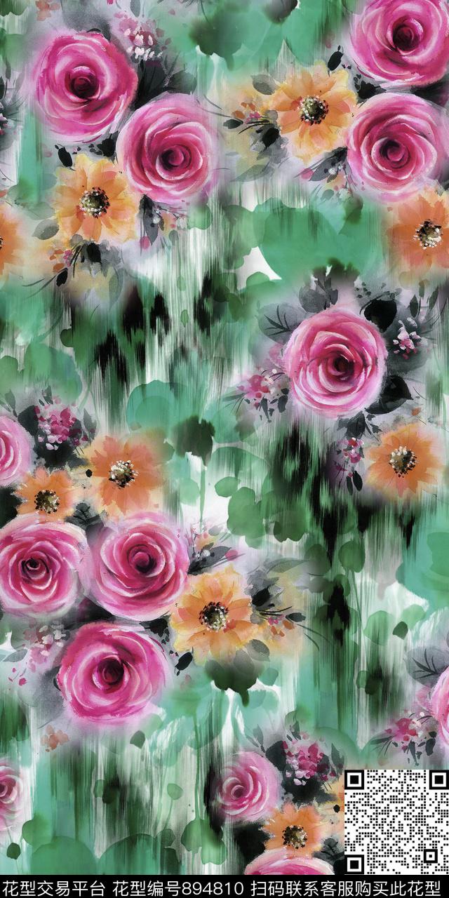 小碎花水彩底纹抽象底纹数码印花华亿平台下载（图片编号: 894810） - 瓦栏（Walan）