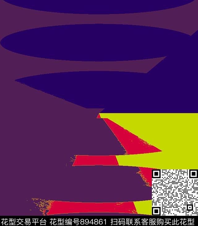 几何色块抽象数码印花华亿平台下载（图片编号: 894861） - 瓦栏（Walan）