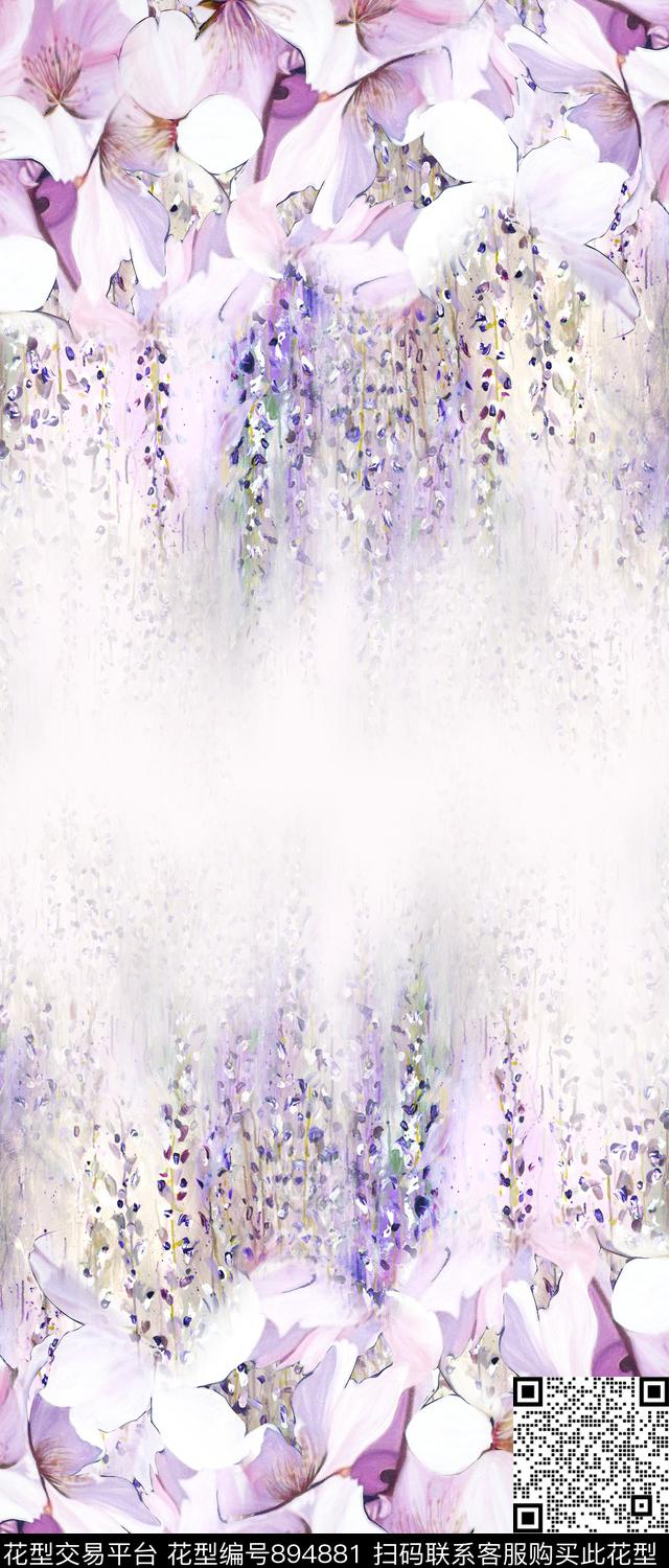 花卉抽象油画华亿平台数码印花华亿平台下载（图片编号: 894881） - 瓦栏（Walan）