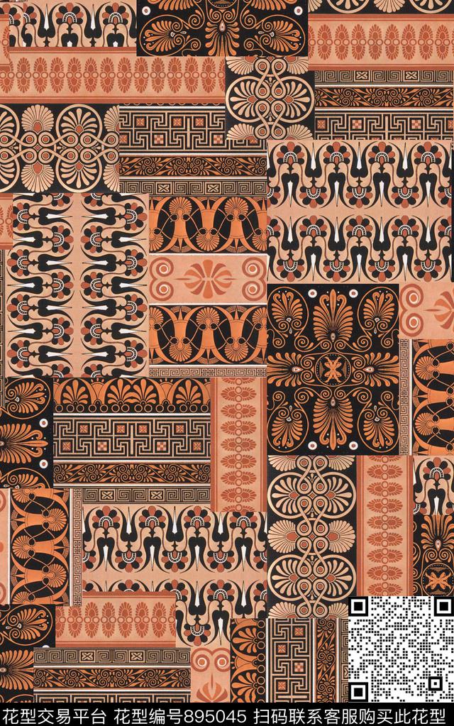 波西米亚中国风民族风数码印花华亿平台下载（图片编号: 895045） - 瓦栏（Walan）