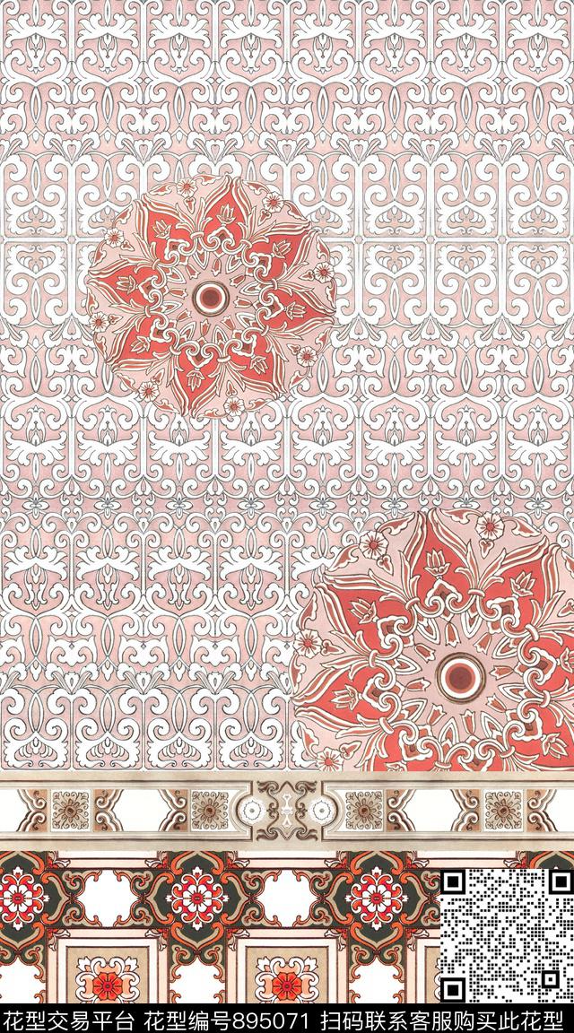 波西米亚民族风中国风数码印花华亿平台下载（图片编号: 895071） - 瓦栏（Walan）