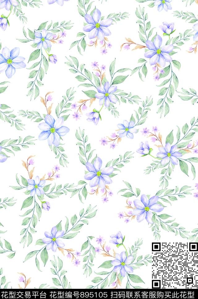 小碎花乱花花朵传统印花华亿平台下载（图片编号: 895105） - 瓦栏（Walan）