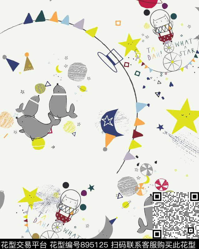 趣味马戏团传统印花华亿平台下载（图片编号: 895125） - 瓦栏（Walan）