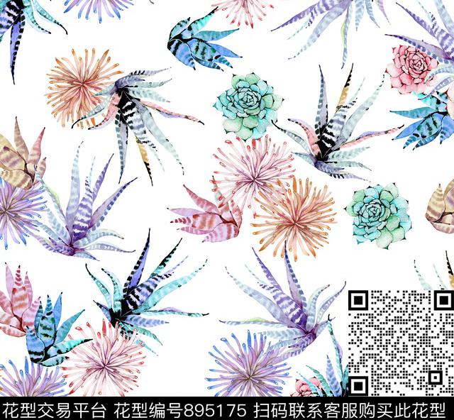 少女趣味热带数码印花华亿平台下载（图片编号: 895175） - 瓦栏（Walan）