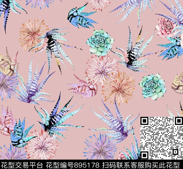 少女趣味热带数码印花华亿平台下载（图片编号: 895178） - 瓦栏（Walan）