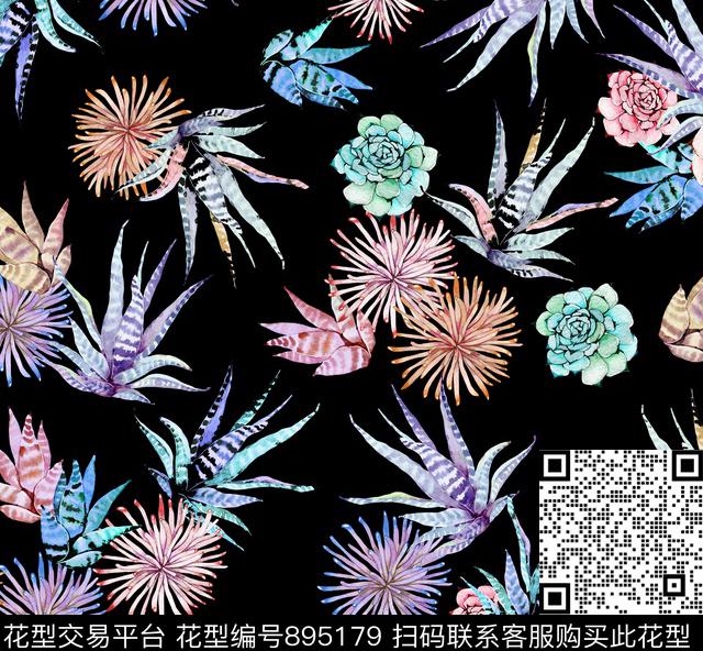 少女趣味热带数码印花华亿平台下载（图片编号: 895179） - 瓦栏（Walan）