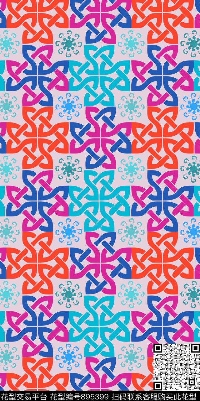 丝巾围巾秀场民族风图案方块花边传统印花华亿平台下载（图片编号: 895399） - 瓦栏（Walan）