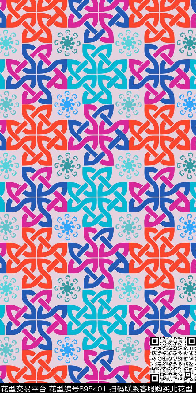 丝巾围巾秀场民族风图案方块花边传统印花华亿平台下载（图片编号: 895401） - 瓦栏（Walan）