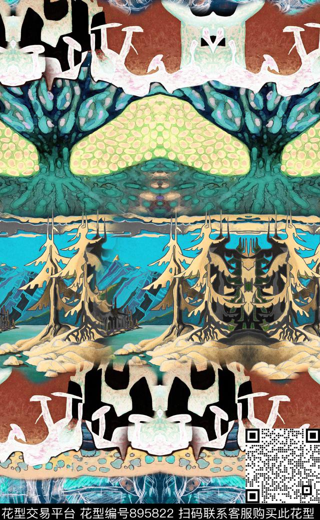 欧式波西米亚民族风数码印花华亿平台下载（图片编号: 895822） - 瓦栏（Walan）