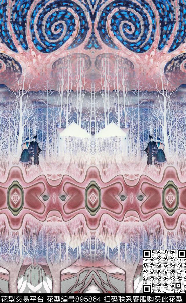 欧式波西米亚民族风数码印花华亿平台下载（图片编号: 895864） - 瓦栏（Walan）