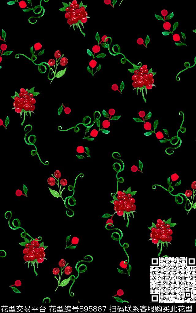 花朵小碎花花卉数码印花华亿平台下载（图片编号: 895867） - 瓦栏（Walan）