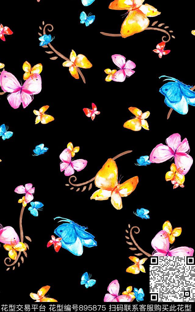 花朵小碎花花卉数码印花华亿平台下载（图片编号: 895875） - 瓦栏（Walan）