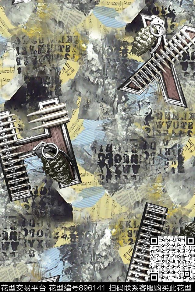 字母大牌男装复古数码印花华亿平台下载（图片编号: 896141） - 瓦栏（Walan）