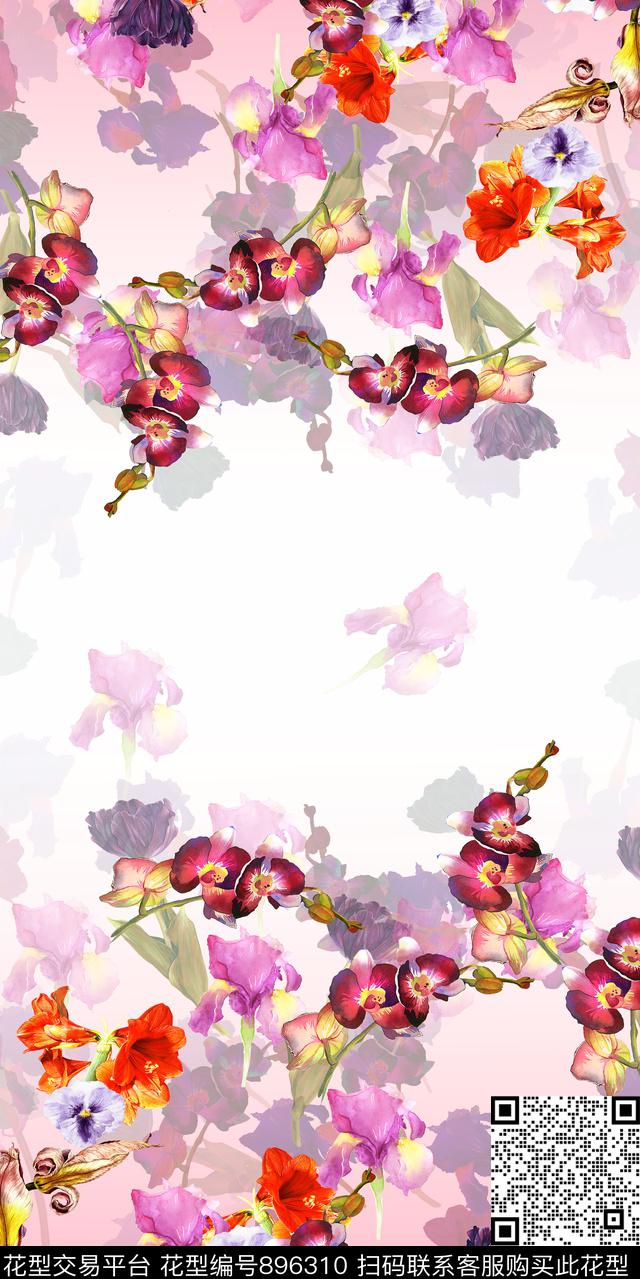 数码华亿平台花卉定位花数码印花华亿平台下载（图片编号: 896310） - 瓦栏（Walan）