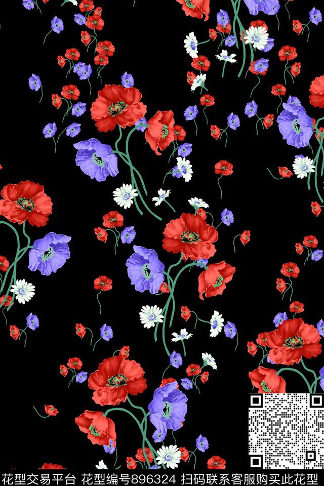 数码华亿平台花卉女装数码印花华亿平台下载（图片编号: 896324） - 瓦栏（Walan）