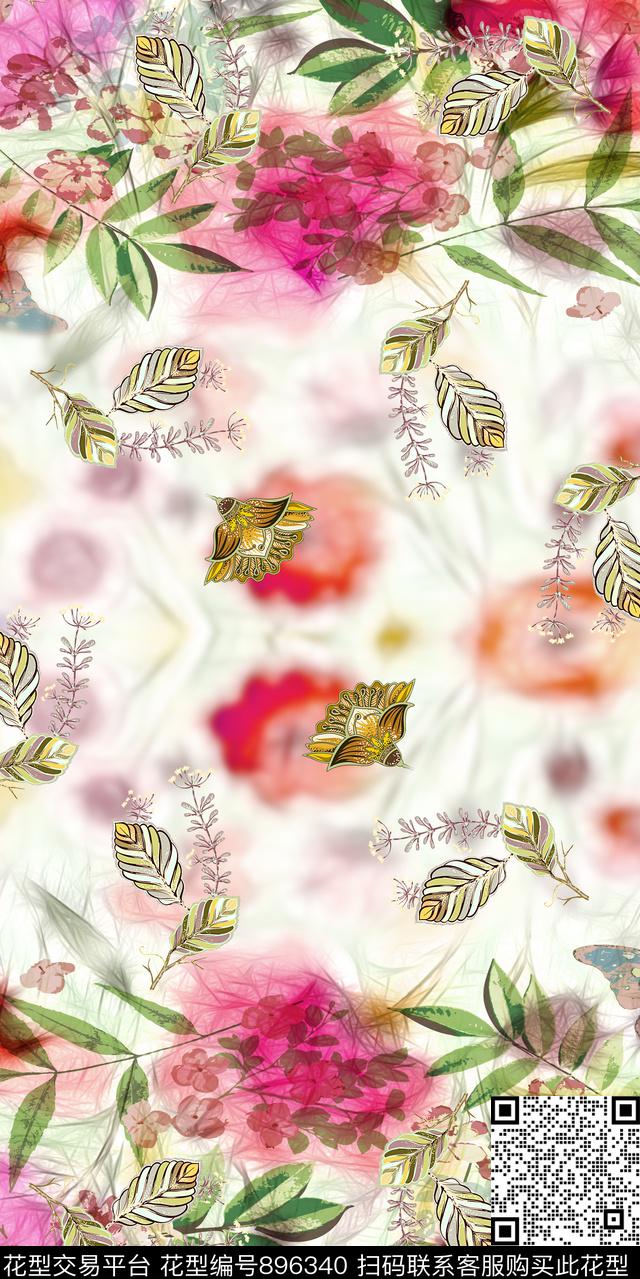 数码华亿平台花卉定位花数码印花华亿平台下载（图片编号: 896340） - 瓦栏（Walan）