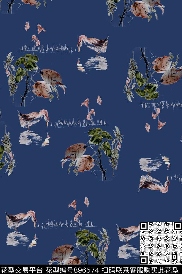 数码华亿平台绘画鸭子数码印花华亿平台下载（图片编号: 896574） - 瓦栏（Walan）