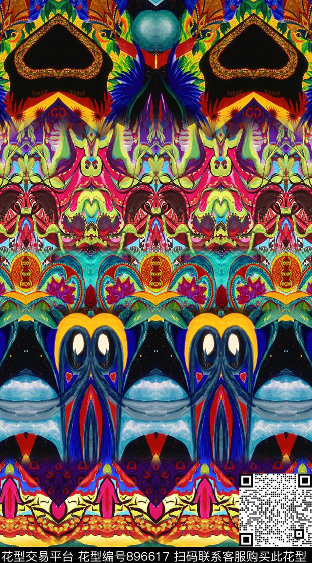 纹理抽象几何数码印花华亿平台下载（图片编号: 896617） - 瓦栏（Walan）