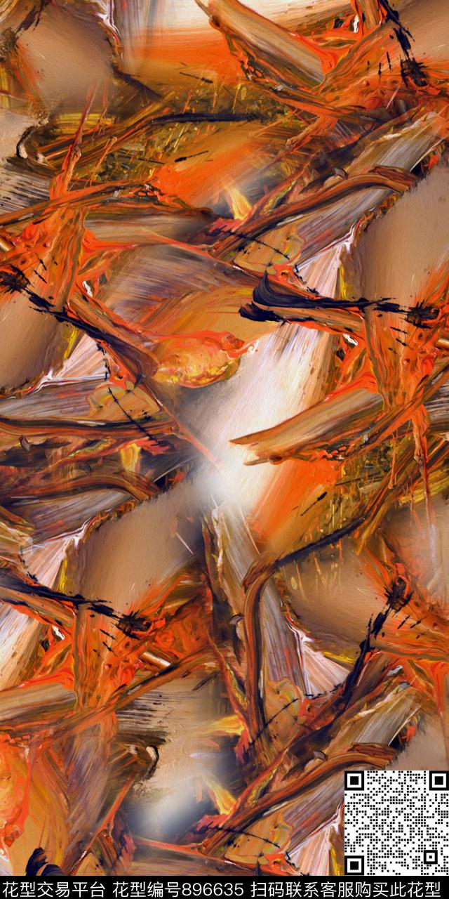 数码华亿平台绘画抽象数码印花华亿平台下载（图片编号: 896635） - 瓦栏（Walan）
