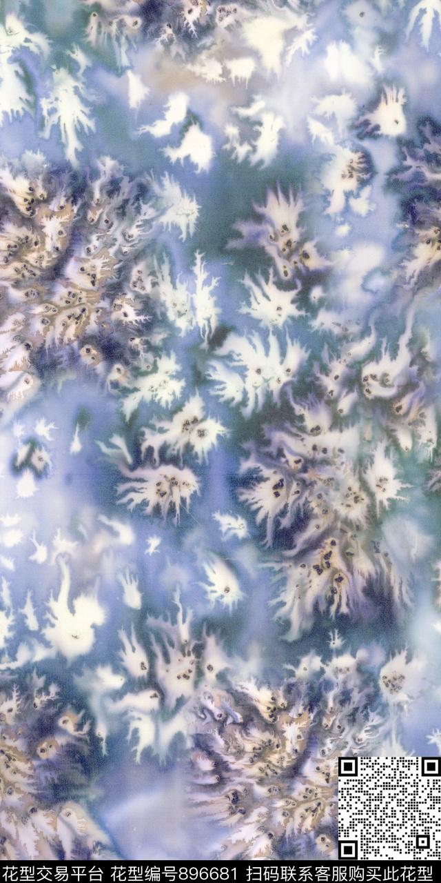 抽象复古扎染数码印花华亿平台下载（图片编号: 896681） - 瓦栏（Walan）