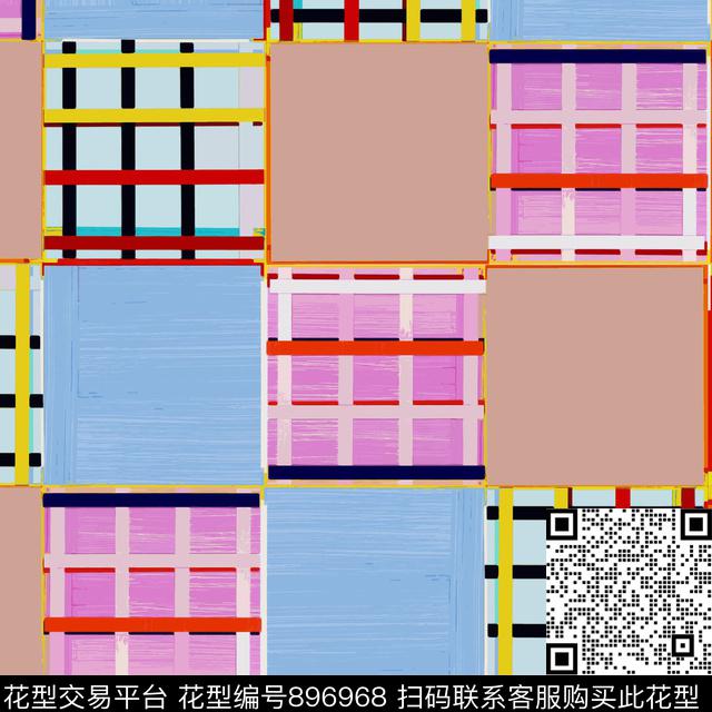 纹理条格炫彩数码印花华亿平台下载（图片编号: 896968） - 瓦栏（Walan）