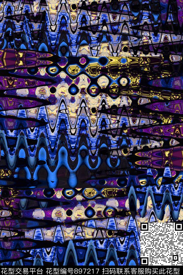 抽象几何三角尖锐数码印花华亿平台下载（图片编号: 897217） - 瓦栏（Walan）