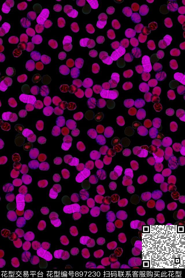 抽象肌理圆点点数码印花华亿平台下载（图片编号: 897230） - 瓦栏（Walan）