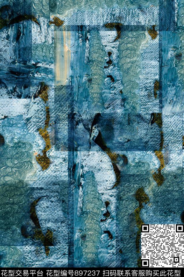 肌理混合拼接几何数码印花华亿平台下载（图片编号: 897237） - 瓦栏（Walan）