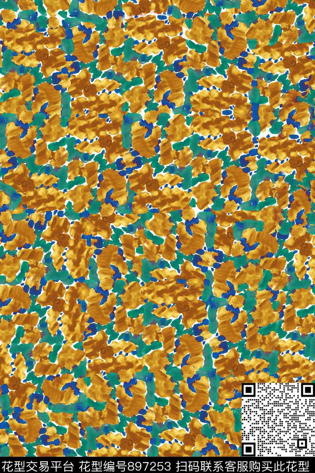 笔触迷彩几何数码印花华亿平台下载（图片编号: 897253） - 瓦栏（Walan）