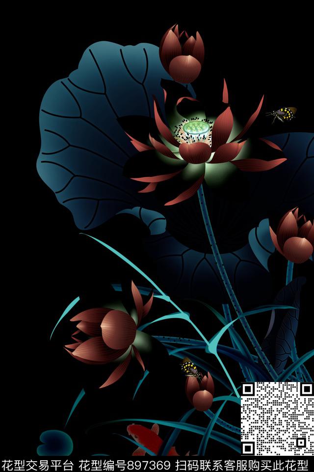 花卉男装定位花数码印花华亿平台下载（图片编号: 897369） - 瓦栏（Walan）