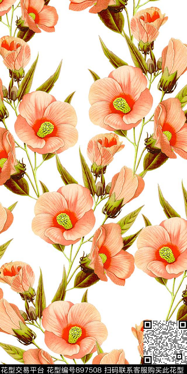 田园复古烂花华亿平台数码印花华亿平台下载（图片编号: 897508） - 瓦栏（Walan）