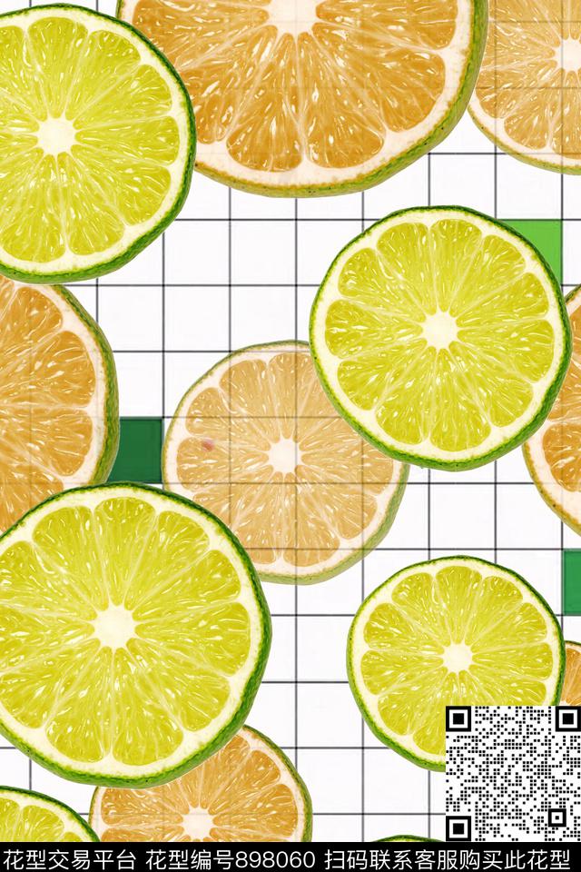 3D立体柠檬趣味数码印花华亿平台下载（图片编号: 898060） - 瓦栏（Walan）