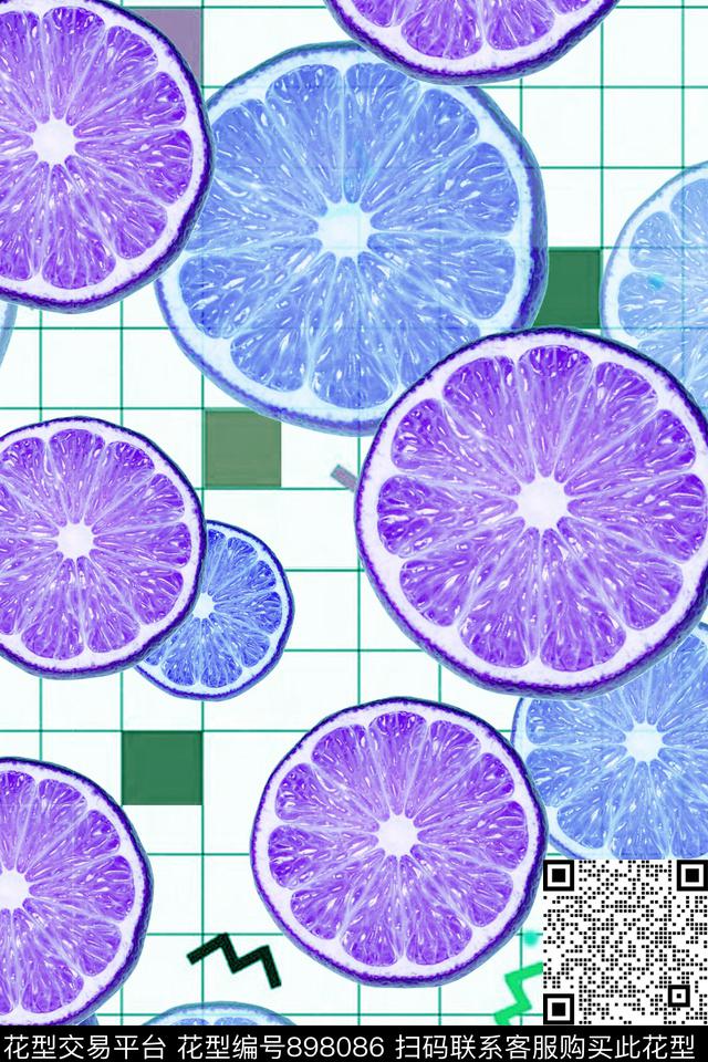 3D立体柠檬趣味数码印花华亿平台下载（图片编号: 898086） - 瓦栏（Walan）
