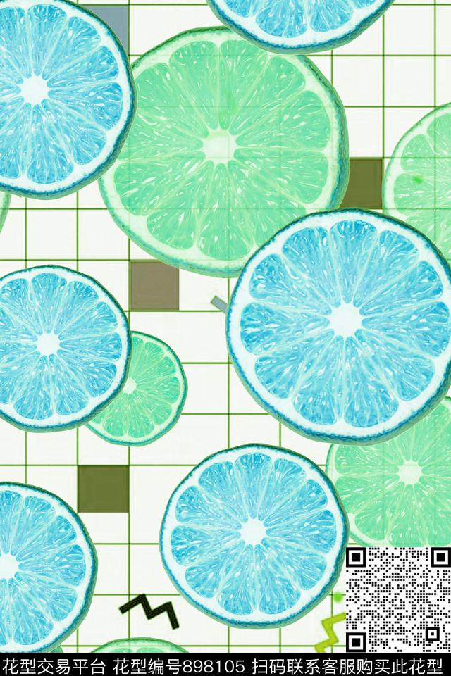 3D立体柠檬趣味数码印花华亿平台下载（图片编号: 898105） - 瓦栏（Walan）