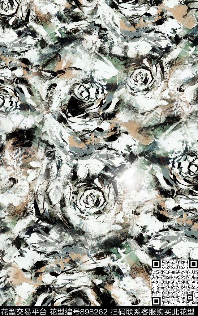 民族风花卉纹理数码印花华亿平台下载（图片编号: 898262） - 瓦栏（Walan）