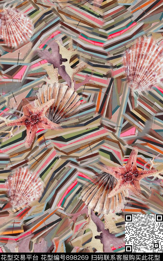 民族风花卉纹理数码印花华亿平台下载（图片编号: 898269） - 瓦栏（Walan）