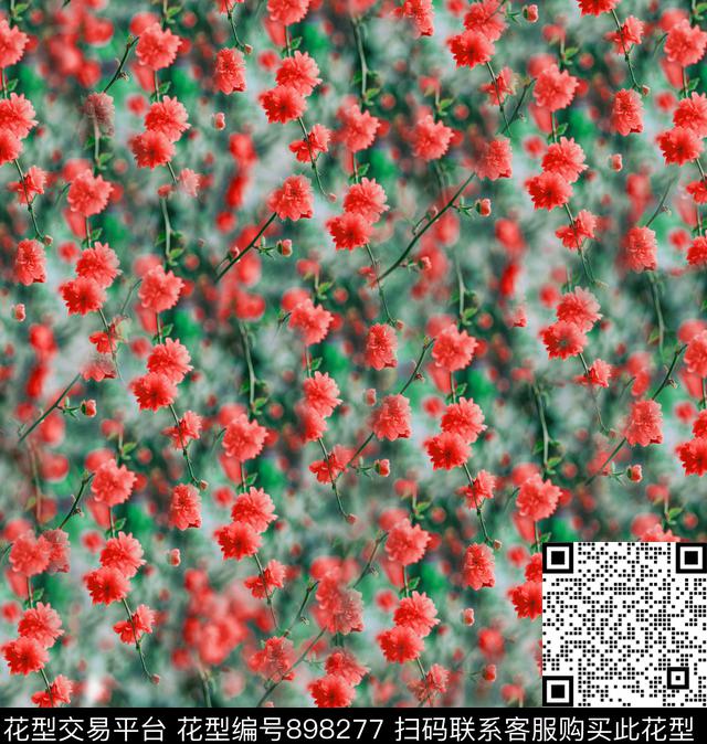 花卉小碎花数码印花华亿平台下载（图片编号: 898277） - 瓦栏（Walan）