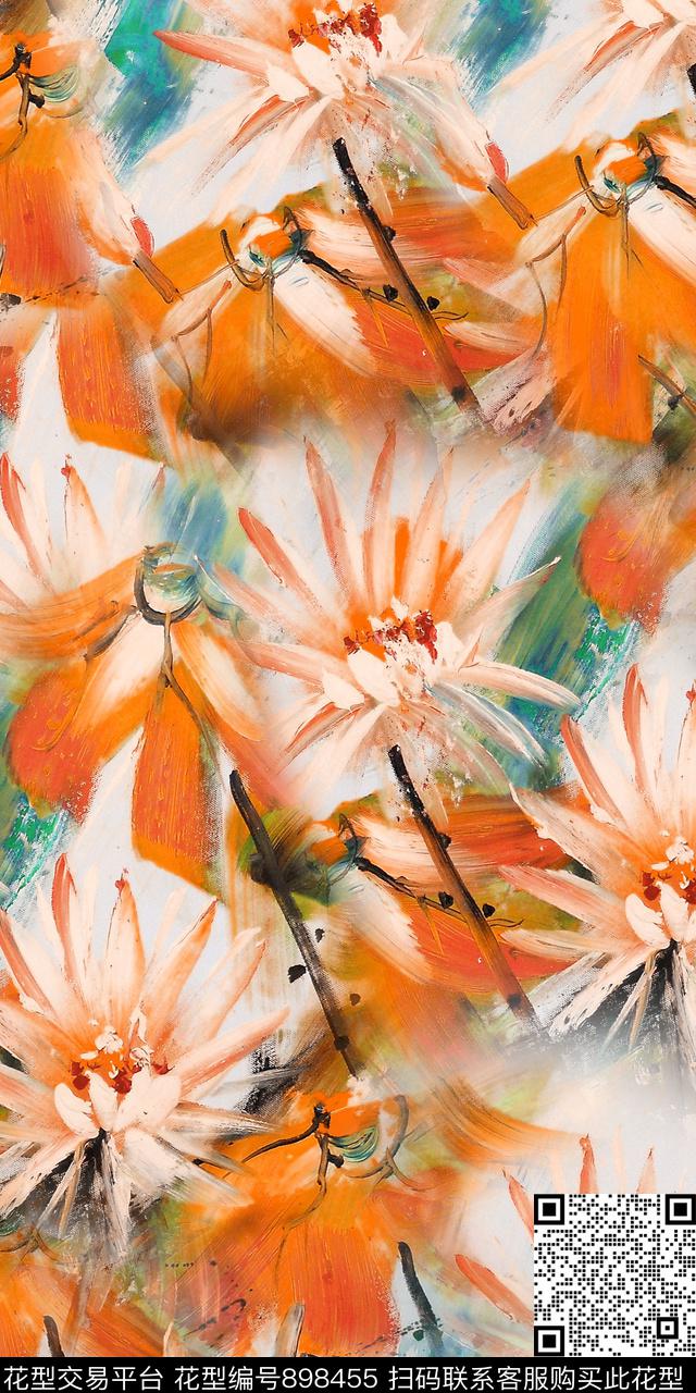 数码华亿平台大牌风大花数码印花华亿平台下载（图片编号: 898455） - 瓦栏（Walan）