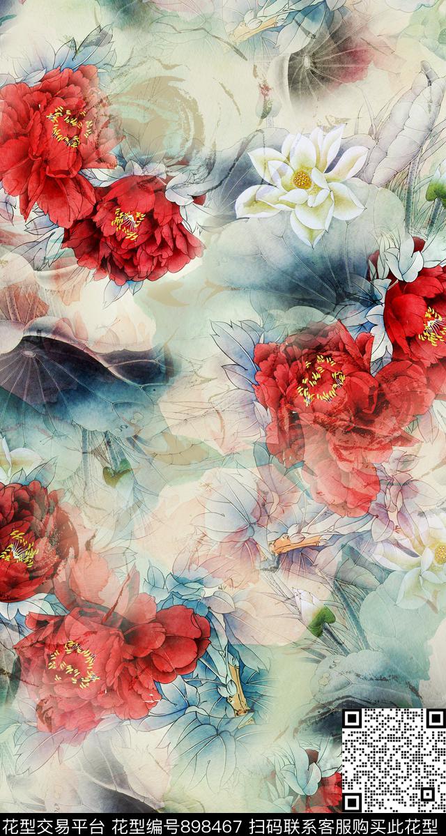 中国风国画民族风数码印花华亿平台下载（图片编号: 898467） - 瓦栏（Walan）