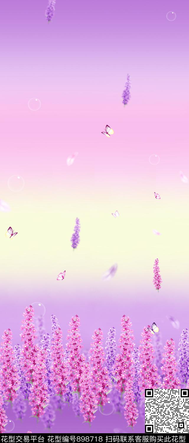 民族风花卉纹理数码印花华亿平台下载（图片编号: 898718） - 瓦栏（Walan）