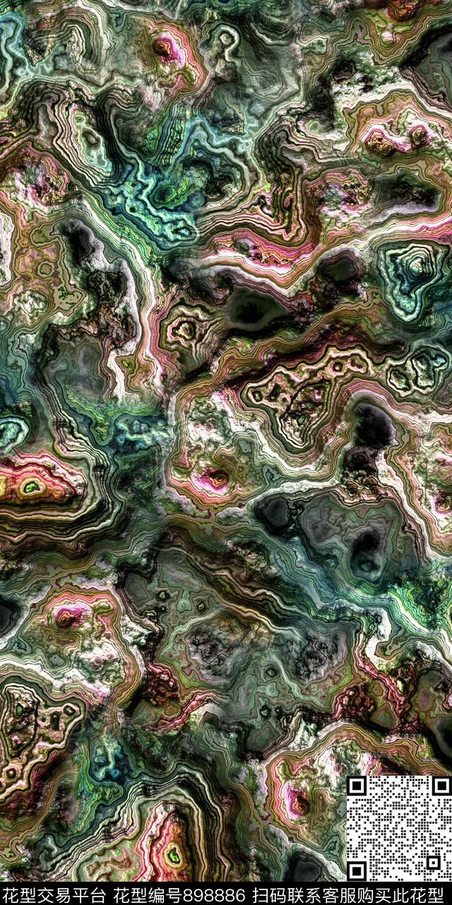 渐变抽象复古数码印花华亿平台下载（图片编号: 898886） - 瓦栏（Walan）