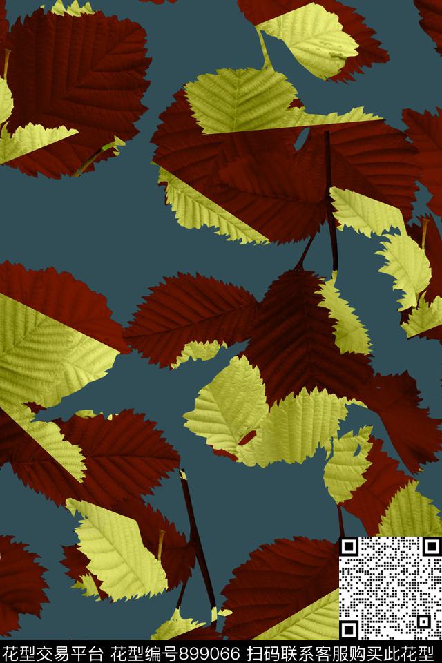 肌理迷彩绿植树叶数码印花华亿平台下载（图片编号: 899066） - 瓦栏（Walan）