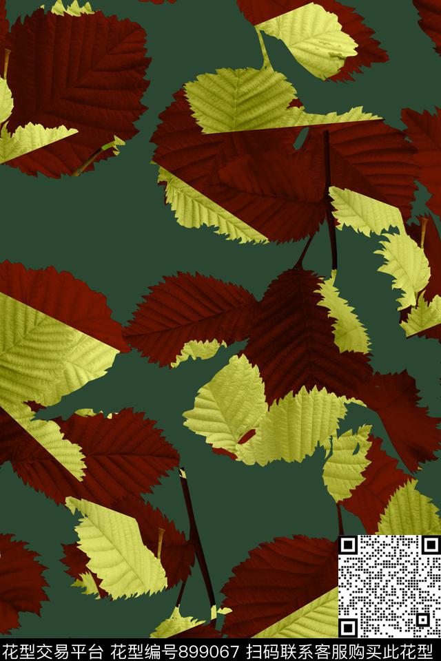 肌理迷彩绿植树叶数码印花华亿平台下载（图片编号: 899067） - 瓦栏（Walan）