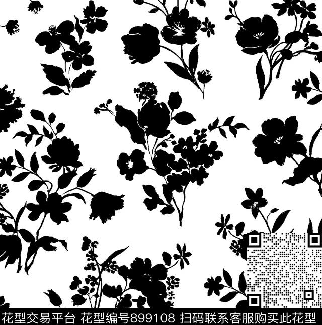 传统华亿平台花卉手绘花卉传统印花华亿平台下载（图片编号: 899108） - 瓦栏（Walan）