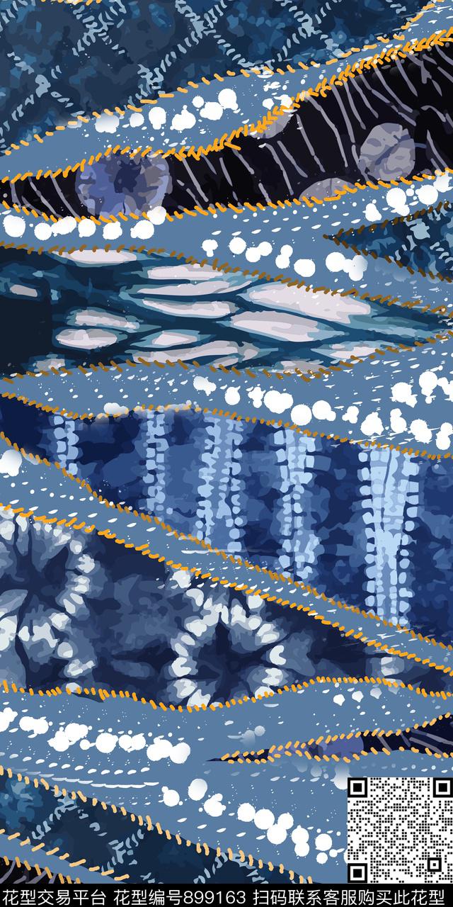 民族风长巾扎染华亿平台数码印花华亿平台下载（图片编号: 899163） - 瓦栏（Walan）