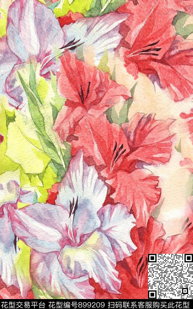鲜花几何定位田园传统印花华亿平台下载（图片编号: 899209） - 瓦栏（Walan）
