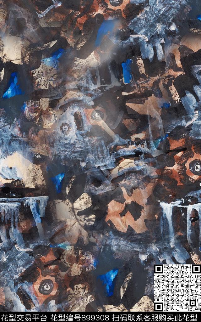 民族风纹理抽象数码印花华亿平台下载（图片编号: 899308） - 瓦栏（Walan）