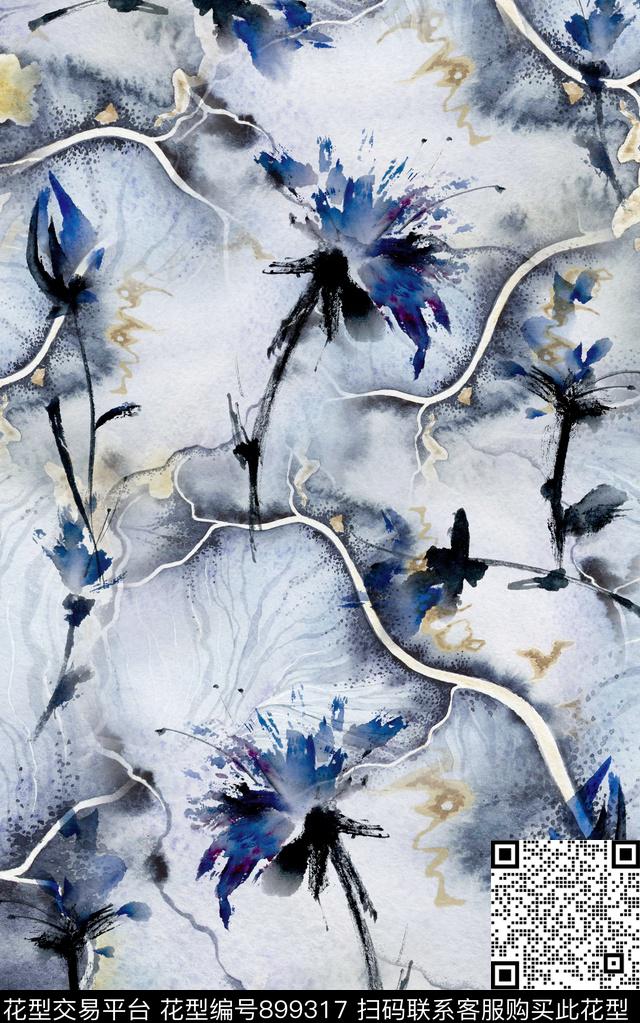 纹理抽象棉麻数码印花华亿平台下载（图片编号: 899317） - 瓦栏（Walan）