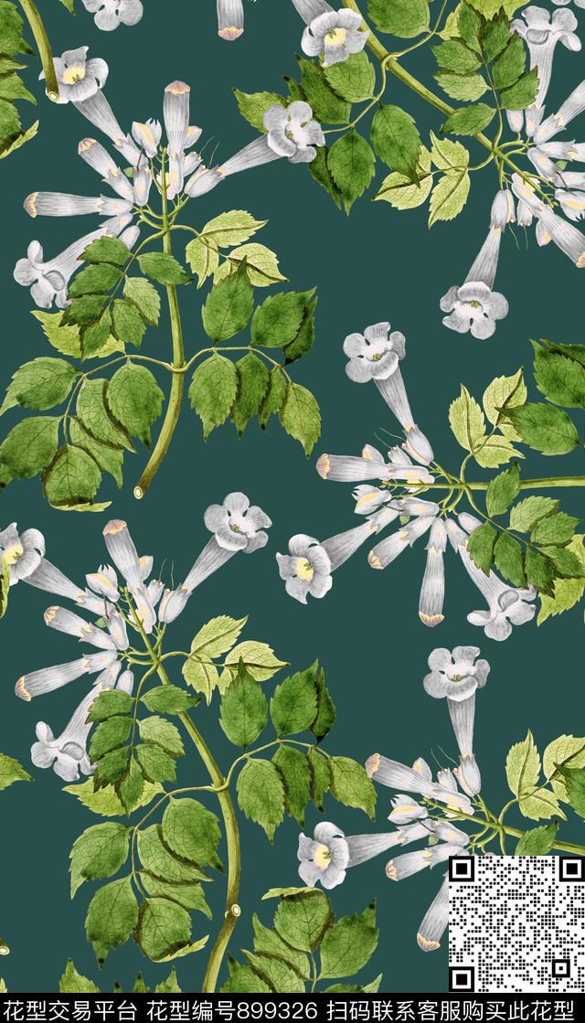 植物绿植树叶数码印花华亿平台下载（图片编号: 899326） - 瓦栏（Walan）